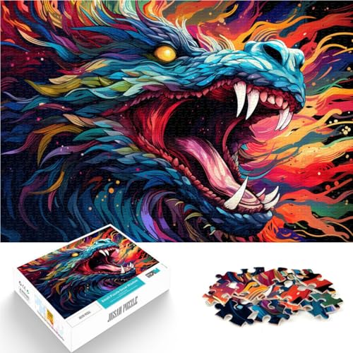 Puzzle 1000 Teile für Erwachsene. Atemberaubendes, farbenfrohes Drachengebrüll, 38x52cm, für Teenager ab 14 Jahren von SYUNFEI