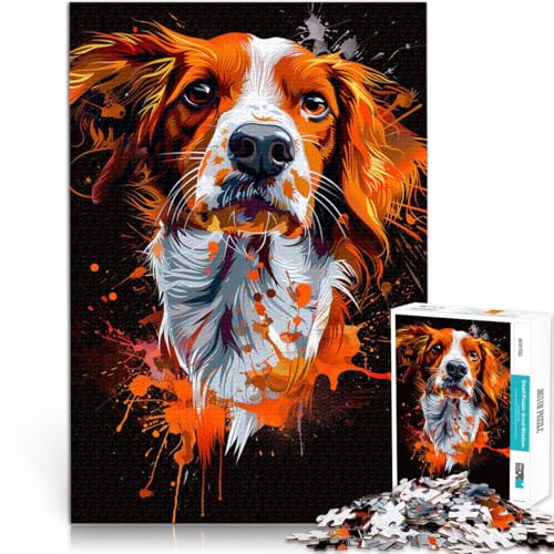 2000-teiliges Puzzle für Erwachsene, Brittany Dog Art, Lernspiel, Herausforderungsspielzeug, Lernspiel für Geburtstag, Weihnachten, 27,56 x 39,37 Zoll von SYUNFEI