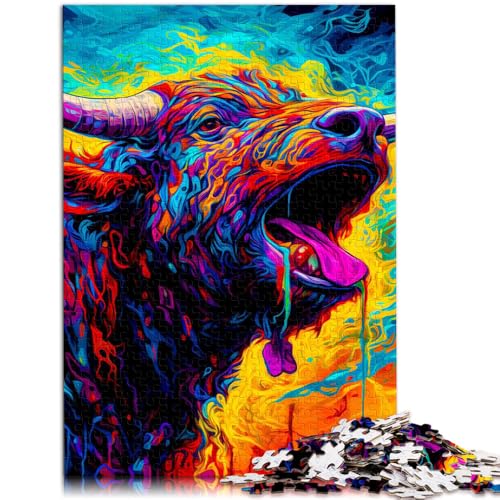 Puzzle 1000 Teile für Erwachsene, Bulle, interessantes Puzzle zur Stressreduzierung, tolles Geschenk für Spiele, 14,96 x 20,47 Zoll, von SYUNFEI