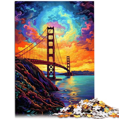 Puzzle 1000 Teile für Erwachsene Die Golden Gate Bridge Denkspiel Lernspiel für Geburtstag, Weihnachten 26x38cm für 14-Jährige von SYUNFEI