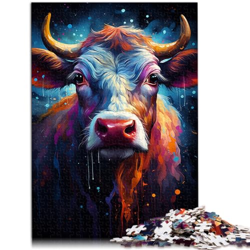 Puzzle für Erwachsene, 1000 Teile, Kuh, Familienunterhaltung, Spielzeug, Geburtstagsgeschenk, Geschenke, Wandkunst, 14,96 x 20,47 Zoll, von SYUNFEI