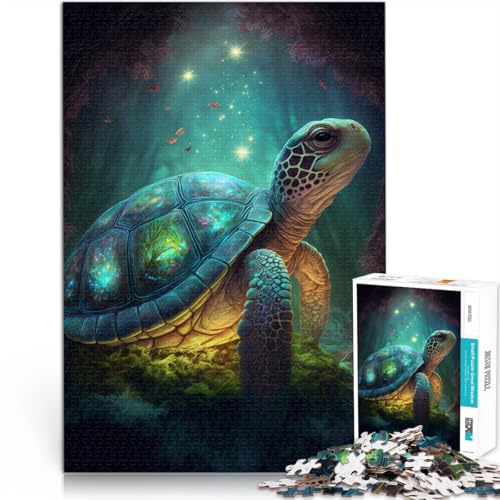Puzzles für Kunst, Schildkröten-Puzzle, 1000 Teile für Erwachsene, 50 x 74,9 cm, Holzbrett-Puzzle, geeignet für Erwachsene und Kinder ab 14 Jahren, Lernspiel von SYUNFEI