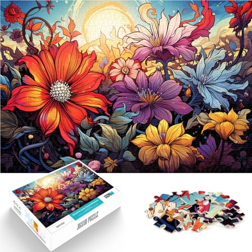 Puzzle für Erwachsene 1000 Teile Kunstblumen Lernspiele Heimdekorationspuzzle 19,7 Zoll x 29,5 Zoll Familienspiel Stressabbau Schwieriges Herausforderungspuzzle von SYUNFEI