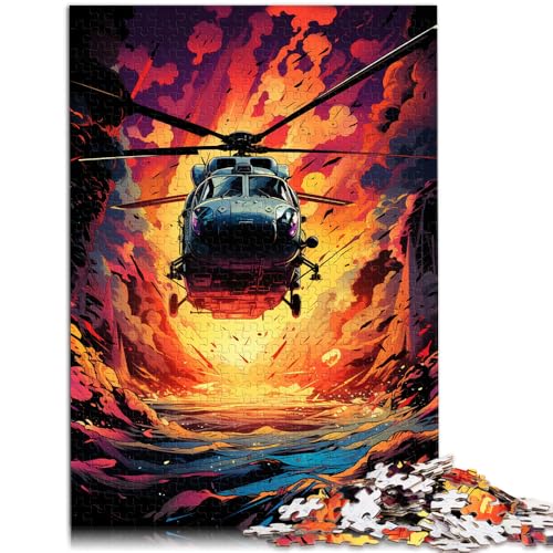 1000-teiliges Puzzle für Erwachsene, Synthwave-Helikopter, zum Stressabbau,38x52cm, für Teenager ab 14 Jahren von SYUNFEI