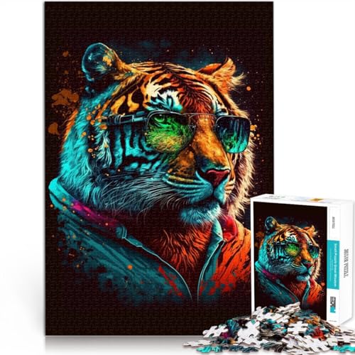 Puzzle 2000 Teile für Erwachsene, Tiger mit Brille, Weihnachtswunschliste mit Weihnachtsmann, 70 x 100 cm, für Jugendliche ab 14 Jahren Puzzle 2000 Teile für Erwachsene, Tiger mit Brille, Weihnachtswunschliste mit Weihnachtsmann, 70 x 100 cm, für Jugendliche ab 14 Jahren von SYUNFEI