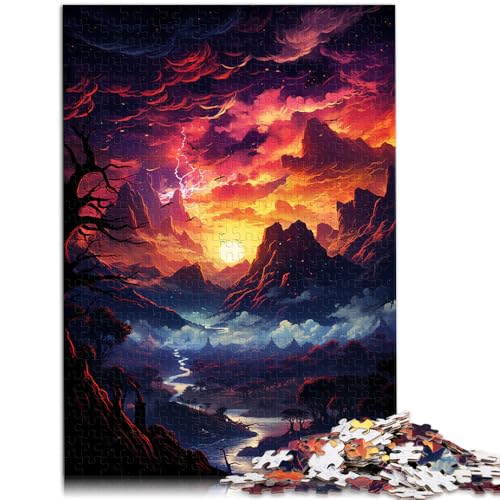 1000-teiliges Puzzle für Erwachsene, asiatischer Abendnebel, Spielspielzeug, Lernspiel für Geburtstag, Weihnachten, 10,27 x 14,96 Zoll von SYUNFEI