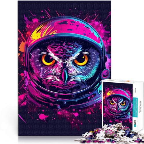Puzzle 1000 Teile für Erwachsene, Weltraum-Astronauten-Eule, anspruchsvolles, schwieriges Puzzle, Eltern-Kind-Interaktion, 14,96 Zoll x 20,47 Zoll von SYUNFEI