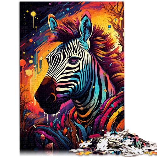 Puzzle für Erwachsene, 1000 Teile, buntes Zebra, Familienunterhaltungsspielzeug, 50 x 75 cm, für Teenager ab 14 Jahren von SYUNFEI