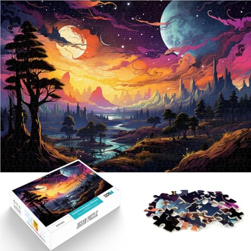 Puzzle 1000 Teile für Erwachsene, künstlerische Mondlandschaft, anspruchsvolles, schwieriges Puzzle, Kunstwerk, Geschenk, 50 x 75 cm, für Teenager ab 14 Jahren Puzzle 1000 Teile für Erwachsene, künstlerische Mondlandschaft, anspruchsvolles, schwieriges Puzzle, Kunstwerk, Geschenk, 50 x 75 cm, für Teenager ab 14 Jahren von SYUNFEI