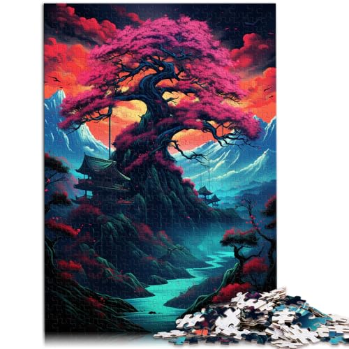 Puzzle 2000 Teile für Erwachsene, japanische Bäume und Berge, Heimdekoration, stärkt die Liebe zwischen Paaren, 70 x 100 cm, für Teenager ab 14 Jahren von SYUNFEI