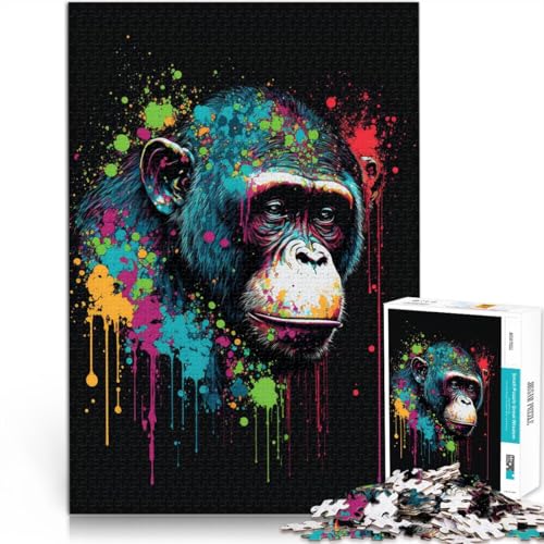 Puzzle für Erwachsene, 1000 Teile, Affen-Mal-Quizspiel, lustige Aktivitäten zu Hause, Geburtstagsgeschenk, Reisegeschenk, 14,96 x 20,47 Zoll Puzzle für Erwachsene, 1000 Teile, Affen-Mal-Quizspiel, lustige Aktivitäten zu Hause, Geburtstagsgeschenk, Reisegeschenk, 14,96 x 20,47 Zoll von SYUNFEI