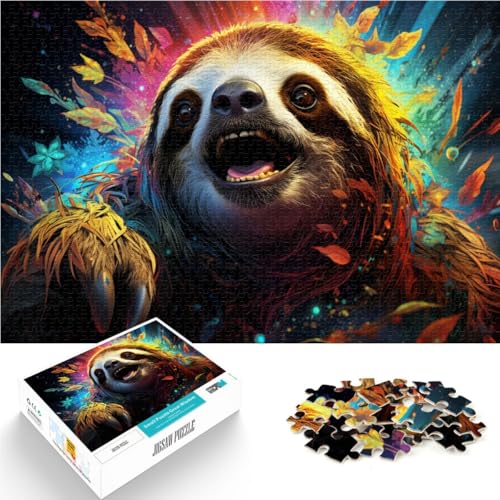 1000-teiliges Puzzle für Erwachsene, Tierfaultier, entspannendes, intellektuelles Lernspielzeug, tolles Geschenk für Spiele, 19,7 x 29,5 Zoll, von SYUNFEI