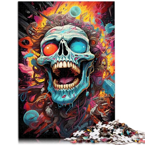 1000-teiliges Puzzle für Erwachsene, Totenkopf-Malerei, Lernspiele, Heimdekorations-Puzzle, 19,7 x 29,5 Zoll, Familienspiel, Stressabbau, schwieriges Herausforderungspuzzle von SYUNFEI
