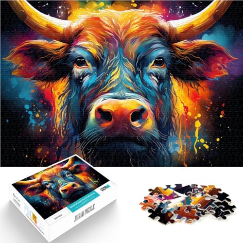 Puzzles zum Malen von Kuhkunst, Puzzles 1000 Teile für Erwachsene und Kinder, 50 x 75 cm, Holzbrettpuzzles für Erwachsene, Familien-Lernspiele für Erwachsene und Kinder Puzzles zum Malen von Kuhkunst, Puzzles 1000 Teile für Erwachsene und Kinder, 50 x 75 cm, Holzbrettpuzzles für Erwachsene, Familien-Lernspiele für Erwachsene und Kinder von SYUNFEI
