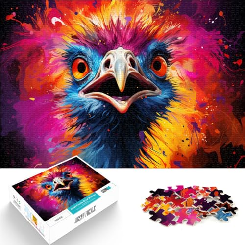 Puzzle 1000 Teile für Erwachsene, Gemälde eines Straußenpuzzles, Weihnachtswunschliste mit Weihnachtsmann,50x75cm, für Teenager ab 14 Jahren von SYUNFEI