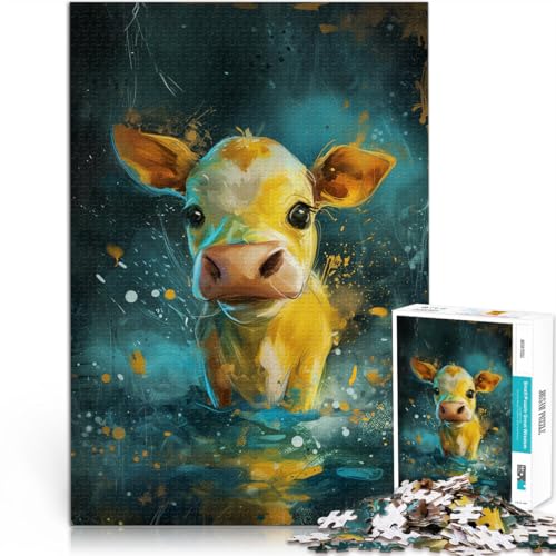 Puzzle für Erwachsene, 2000 Teile, süße kleine gelbe Kuh, Familienunterhaltungsspielzeug, geeignet für Paare, 27,56 x 39,37 Zoll, für 14-Jährige von SYUNFEI