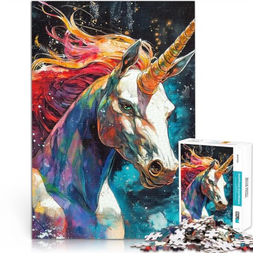 Regenbogen-Einhorn 1000-teiliges Teenager-Puzzle Geschenke zum Suchbegriff: Herausfordernde Spiele Geschenkideen 38x26cm von SYUNFEI