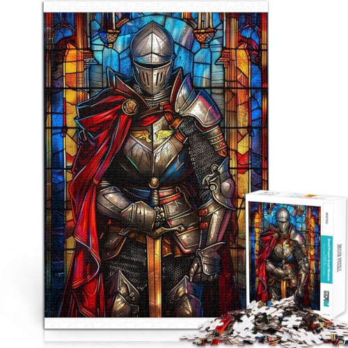 Ritter Paladin Buntglas Puzzle für Erwachsene mit 1000 Teilen DIY-Spielzeug mit vollständig ineinander greifenden, zufällig geformten Teilen 38x26cm Ritter Paladin Buntglas Puzzle für Erwachsene mit 1000 Teilen DIY-Spielzeug mit vollständig ineinander greifenden, zufällig geformten Teilen 38x26cm von SYUNFEI