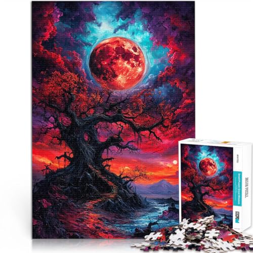 Rote Mondlandschaft 1000-teiliges Puzzle für Erwachsene Spielzeug-Intellektuelles Spiel Lernspiel für Geburtstag, Weihnachten 38x26cm von SYUNFEI