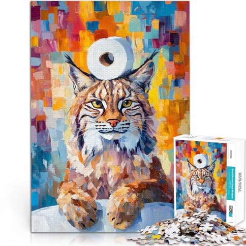 Rotluchs mit Toilettenpapier Teenager-Puzzles 1000 Teile Pädagogisches Spielzeug zum Stressabbau Tolle Geschenke und Spielzeuge 38x26cm von SYUNFEI