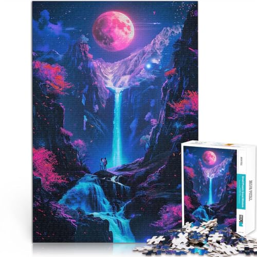 Ruhige Neonnächte Puzzle für Teenager 1000 Teile Familienspiel zum Stressabbau, schwierige Herausforderung Gutes Geschenk 38x26cm von SYUNFEI