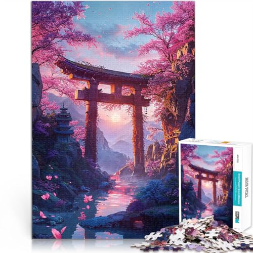 Ruhiger Torii-Horizont Puzzle für Erwachsene, 1000 Teile Lernspiel-Herausforderungsspielzeug Heimdekoration Spielzeug 38x26cm von SYUNFEI