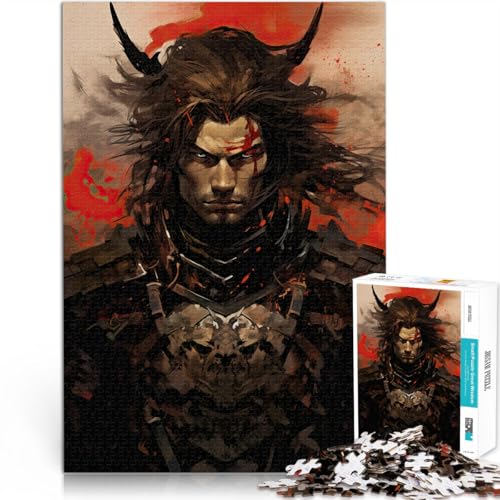 Samurai 1000-teiliges Puzzle für Teenager Gehirnintelligenz-Herausforderung süchtig machendes Spielzeug Lustiges Geschenk 38x26cm von SYUNFEI