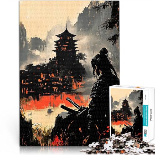 Samurai und Pagode 1000-teiliges Teenager-Puzzle Stressabbau – Staycation – Zeit totschlagen Eltern-Kind-Interaktion 38x26cm von SYUNFEI