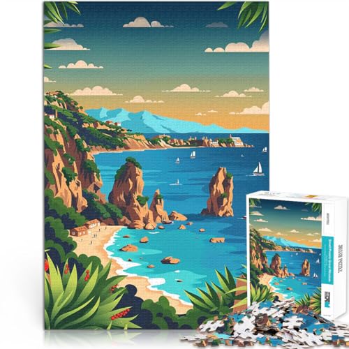 Sardinien Landschaft 1000-Teile-Puzzle für Teenager Geschenke zum Suchbegriff: Herausfordernde Spiele für Heimdekoration 38x26cm von SYUNFEI