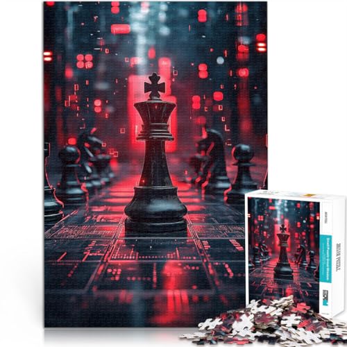 Schachfigur „Schwarzer König“ 2000-Teile-Puzzle für Erwachsene Herausforderndes Spiel einzigartiges Herausforderungsspiel 70x100cm von SYUNFEI