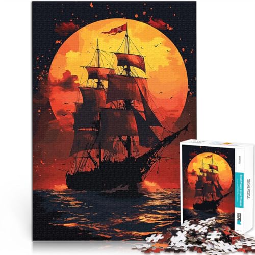 Schiff bei Sonnenuntergang 1000-teiliges Teenager-Puzzle Spielzeug für die ganze Familie Lernspiel für Geburtstag, Weihnachten 38x26cm Schiff bei Sonnenuntergang 1000-teiliges Teenager-Puzzle Spielzeug für die ganze Familie Lernspiel für Geburtstag, Weihnachten 38x26cm von SYUNFEI