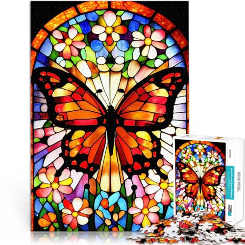 Schmetterlings-Buntglas 1000-teilige Puzzles für Erwachsene Herausforderndes Spielspielzeug Heimdekoration Spielzeug 38x26cm Schmetterlings-Buntglas 1000-teilige Puzzles für Erwachsene Herausforderndes Spielspielzeug Heimdekoration Spielzeug 38x26cm von SYUNFEI