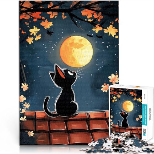 Schwarze Katze, Mondnacht Puzzle für Teenager 2000 Teile Spielzeug Lernspiele Stressabbau einzigartiges Herausforderungsspiel 70x100cm Schwarze Katze, Mondnacht Puzzle für Teenager 2000 Teile Spielzeug Lernspiele Stressabbau einzigartiges Herausforderungsspiel 70x100cm von SYUNFEI