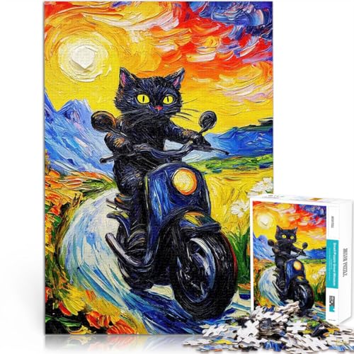 Schwarze Katze auf einem Motorrad 1000-teilige Puzzles für Teenager Denkspiel Jedes Stück ist einzigartig – Anspruchsvolles Familienspiel 38x26cm Schwarze Katze auf einem Motorrad 1000-teilige Puzzles für Teenager Denkspiel Jedes Stück ist einzigartig – Anspruchsvolles Familienspiel 38x26cm von SYUNFEI