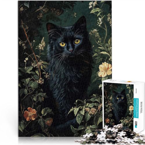 Schwarze Katze in Blumen 2000-Teile-Puzzle für Teenager Handgeschwindigkeitswettbewerb Angebot als Geschenk für die ganze Familie 70x100cm Schwarze Katze in Blumen 2000-Teile-Puzzle für Teenager Handgeschwindigkeitswettbewerb Angebot als Geschenk für die ganze Familie 70x100cm von SYUNFEI
