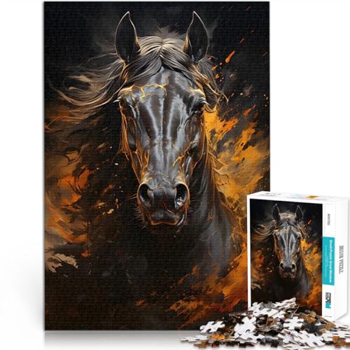 Schwarze Pferdegoldfarbe Puzzle für Erwachsene, 2000 Teile Quizspiel Wanddekoration Einzigartige Geburtstags 70x100cm Schwarze Pferdegoldfarbe Puzzle für Erwachsene, 2000 Teile Quizspiel Wanddekoration Einzigartige Geburtstags 70x100cm von SYUNFEI