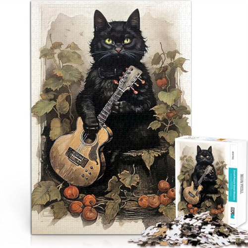 Schwarzer Katzenmusiker 1000-teilige Puzzles für Erwachsene Quizspiel Jedes Stück ist einzigartig – Anspruchsvolles Familienspiel 38x26cm Schwarzer Katzenmusiker 1000-teilige Puzzles für Erwachsene Quizspiel Jedes Stück ist einzigartig – Anspruchsvolles Familienspiel 38x26cm von SYUNFEI