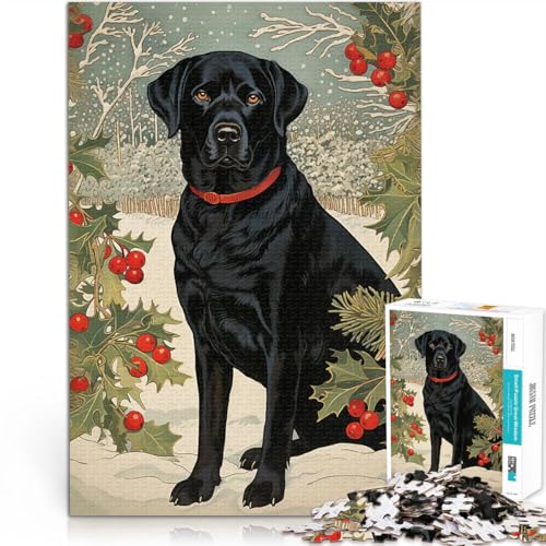 Schwarzer Labrador im Winter Puzzle 1000 Teile für Jugendliche Quizspiel mit vollständig ineinander greifenden, zufällig geformten Teilen 38x26cm Schwarzer Labrador im Winter Puzzle 1000 Teile für Jugendliche Quizspiel mit vollständig ineinander greifenden, zufällig geformten Teilen 38x26cm von SYUNFEI