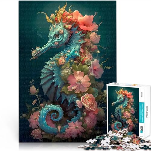 Seepferdchen Legendär 1000-teilige Puzzles für Erwachsene Spielzeug für die ganze Familie eignet ganze Familie 38x26cm von SYUNFEI