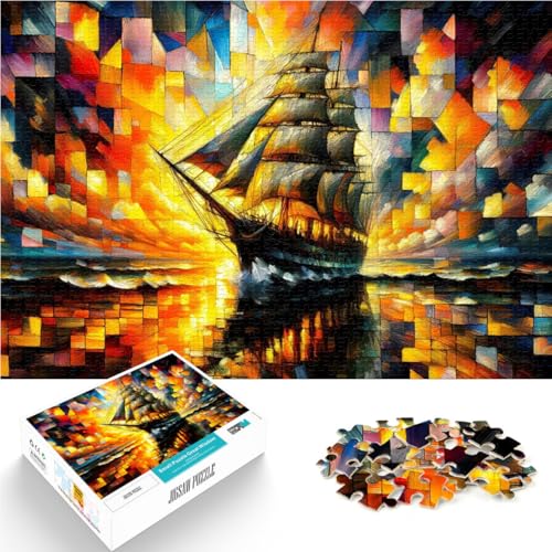 Segelschiff in den Sonnenuntergang 1000-teilige Puzzles für Teenager Herausforderndes Spiel Tolle Geschenke und Spielzeuge 38x26cm Segelschiff in den Sonnenuntergang 1000-teilige Puzzles für Teenager Herausforderndes Spiel Tolle Geschenke und Spielzeuge 38x26cm von SYUNFEI