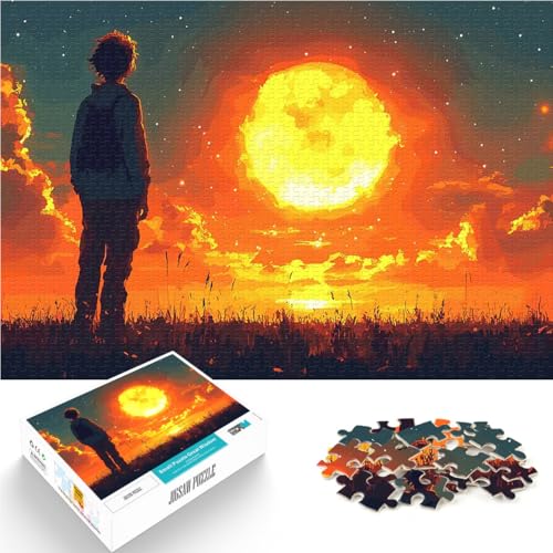 Silhouette unter einem riesigen Mond 1000-teiliges Puzzle für Teenager Lernspielzeug Lustige Aktivitäten für zu Hause, Geburtstagsgeschenk, Reisegeschenk, 38x26cm Silhouette unter einem riesigen Mond 1000-teiliges Puzzle für Teenager Lernspielzeug Lustige Aktivitäten für zu Hause, Geburtstagsgeschenk, Reisegeschenk, 38x26cm von SYUNFEI