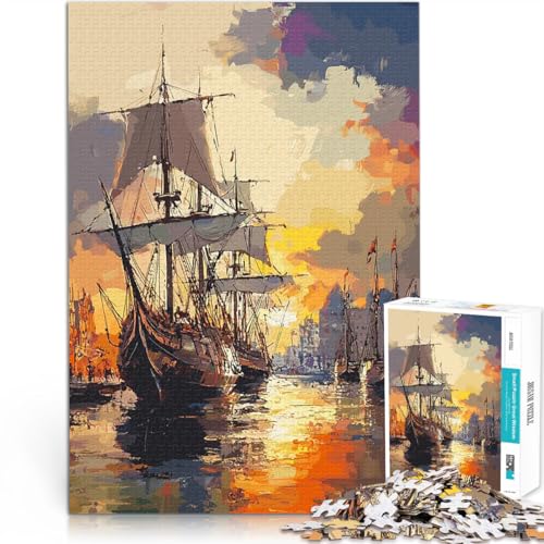 Sonnenuntergang Hafen mit Schiffen Puzzle 1000 Teile für Erwachsene Quizspiel Lustige Aktivitäten für zu Hause, Geburtstagsgeschenk, Reisegeschenk, 38x26cm Sonnenuntergang Hafen mit Schiffen Puzzle 1000 Teile für Erwachsene Quizspiel Lustige Aktivitäten für zu Hause, Geburtstagsgeschenk, Reisegeschenk, 38x26cm von SYUNFEI