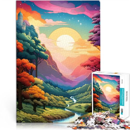 Sonnenuntergangsschlucht Puzzle 1000 Teile für Erwachsene Spielzeug für die ganze Familie einzigartiges Herausforderungsspiel 38x26cm von SYUNFEI