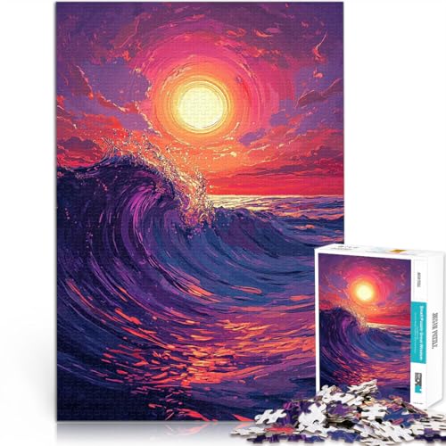 Sonnenuntergangswelle 1000-teilige Puzzles für Teenager Spielzeug Lernspiele Stressabbau Einzigartige Wohndekoration und Geschenke 38x26cm von SYUNFEI