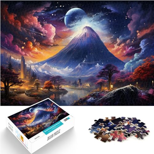 Spielgeschenk-Puzzle, bunter Berg Fuji, 300 große Teile, Puzzle für Erwachsene, Familienpuzzle, Geschenk, Wanddekoration, einzigartige Geburtstags (26 x 38 cm) von SYUNFEI