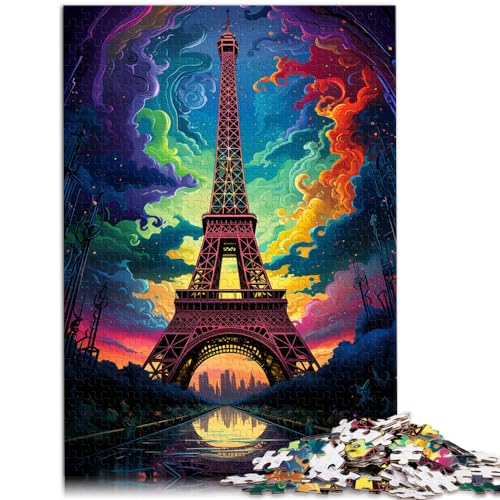 Spielzeug Puzzle Frankreich Eiffelturm 300-teiliges Puzzle Lernspiele Holzpuzzle Denkspiel ganze Familie und （26x38cm） von SYUNFEI