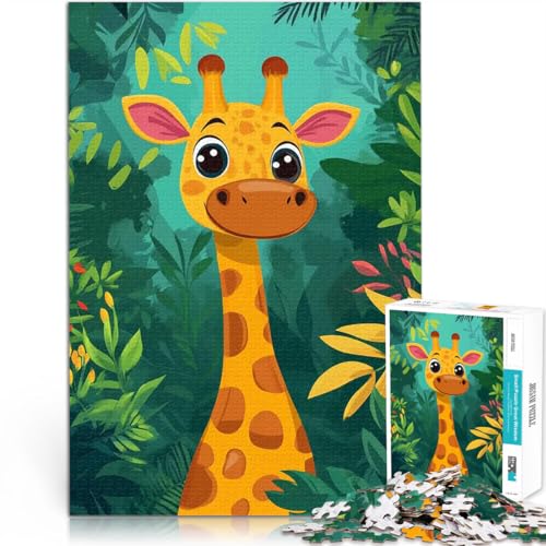 Süße Giraffe im Dschungel 2000-teiliges Puzzle für Teenager Stressabbau-Spielzeug mit vollständig ineinander greifenden, zufällig geformten Teilen 70x100cm von SYUNFEI