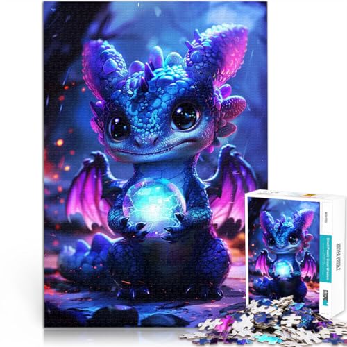Süßer Babydrache 1000-teiliges Puzzle für Erwachsene Geschenke zum Suchbegriff: Herausfordernde Spiele Geburtstagsgeschenk 38x26cm von SYUNFEI
