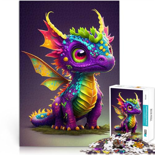 Süßer Regenbogendrache 16 2000-teiliges Puzzle für Teenager Quizspiel Jedes Stück ist einzigartig – Anspruchsvolles Familienspiel 70x100cm von SYUNFEI