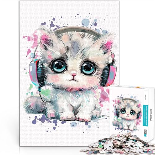 Süßes Kätzchen mit Kopfhörern 1000-teiliges Puzzle für Teenager Denkspiel Jedes Stück ist einzigartig – Anspruchsvolles Familienspiel 38x26cm Süßes Kätzchen mit Kopfhörern 1000-teiliges Puzzle für Teenager Denkspiel Jedes Stück ist einzigartig – Anspruchsvolles Familienspiel 38x26cm von SYUNFEI